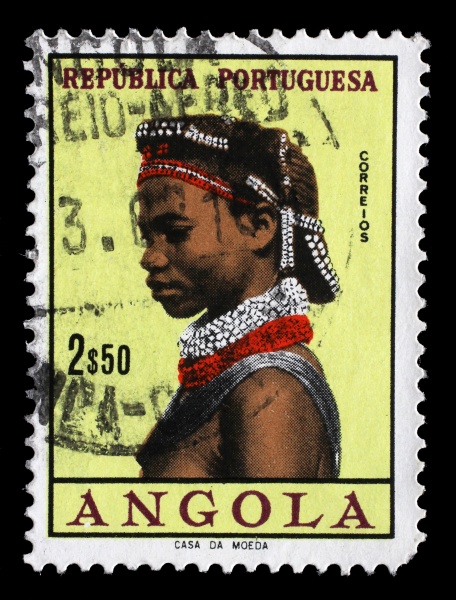 stamp printed in the angola shows
