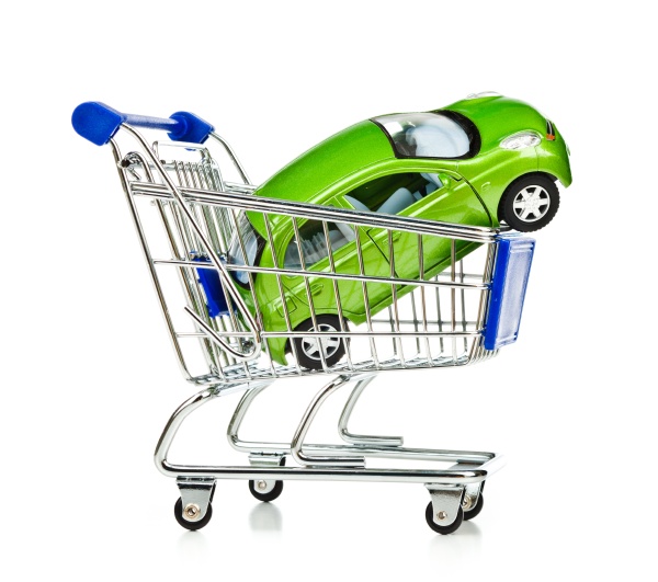 shopping cart with car