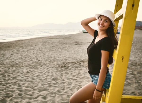 young teenage girl on the beach