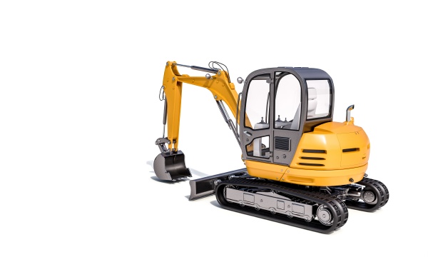 3d image of a small excavator