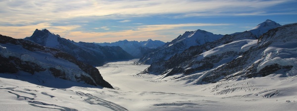 aletsch glacier and high mountains