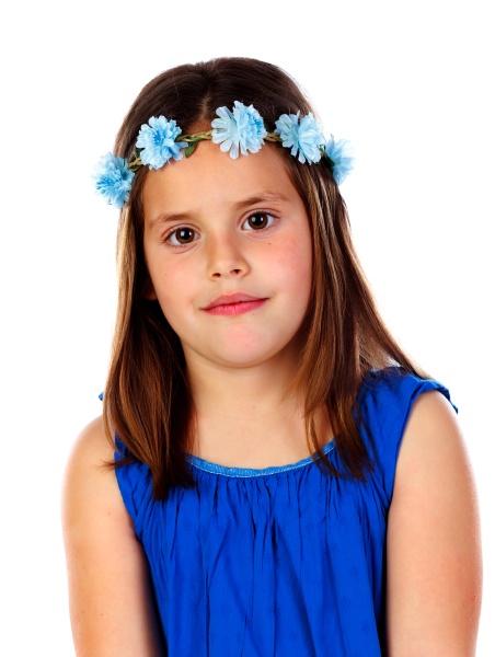 beautiful small girl with blue dress