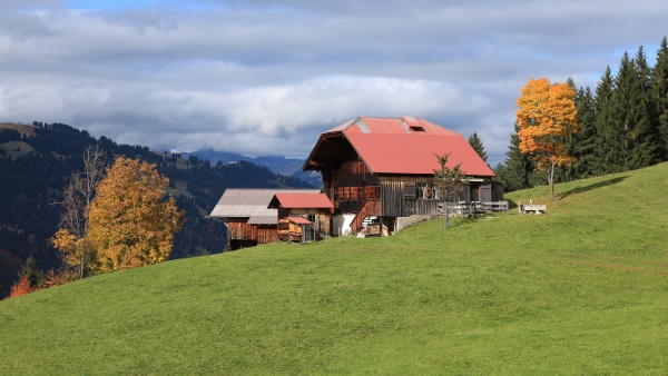 old timber chalet in the swiss