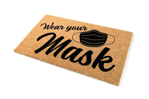 wear your mask welcome door mat