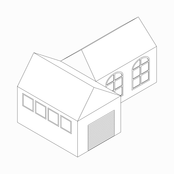 detached house icon isometric 3d