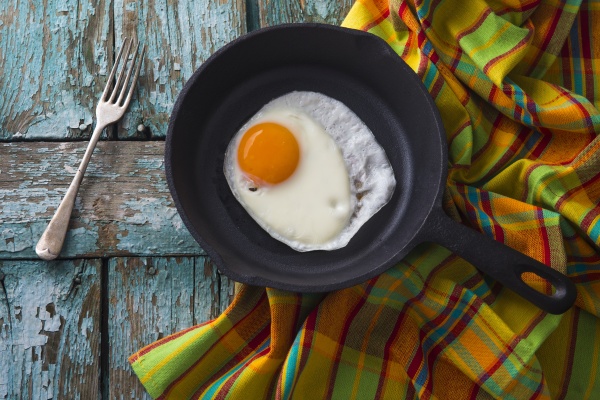 dish prepared with delicious fried eggs