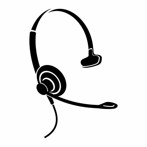 headphones with microphone icon simple