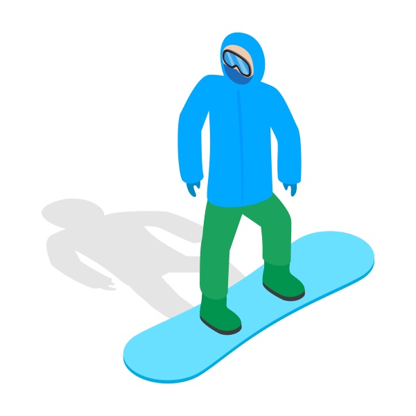 snowboarder with snowboard deck icon