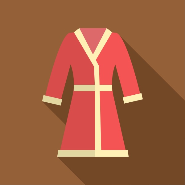 red bathrobe icon flat style