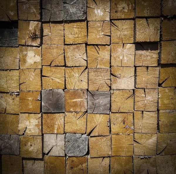 background of stacked wood cut