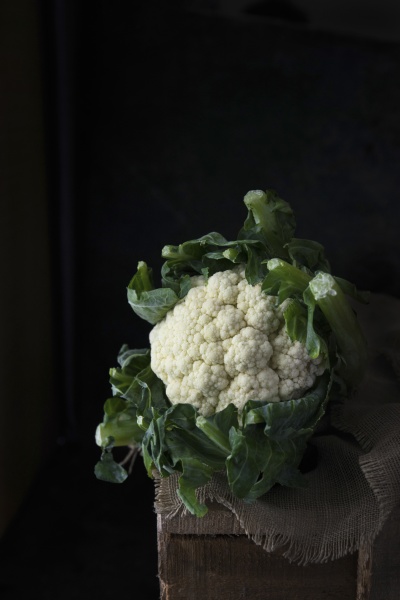 cauliflower on a linen cloth