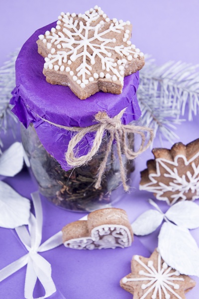 christmas food still life of gingerbread