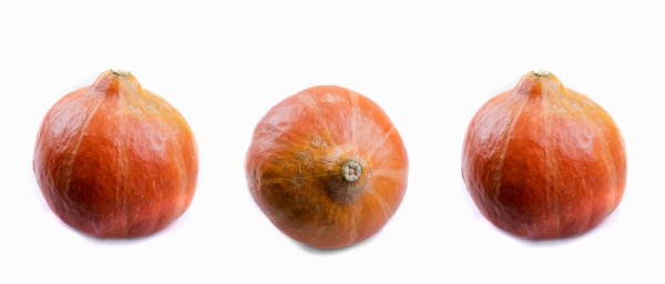 three hokkaido pumpkins