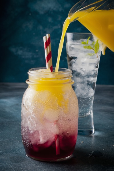 mocktail with orange and cranberry juice