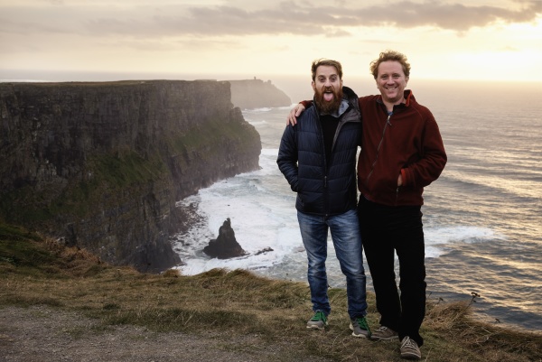 two male friends on the cliffs