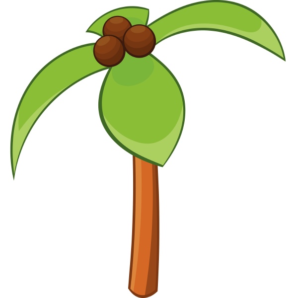coconut palm icon in cartoon style