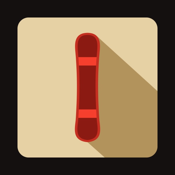 red snowboard sport board icon