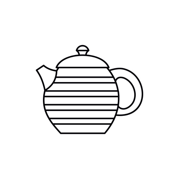 striped teapot icon outline style