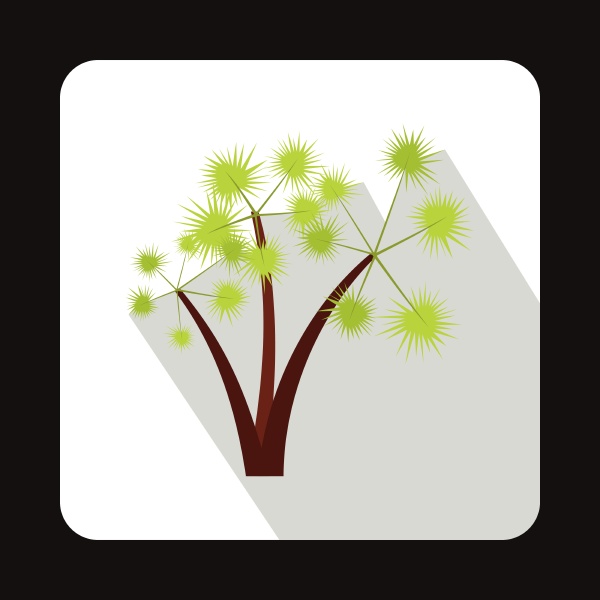 three palm trees icon in flat