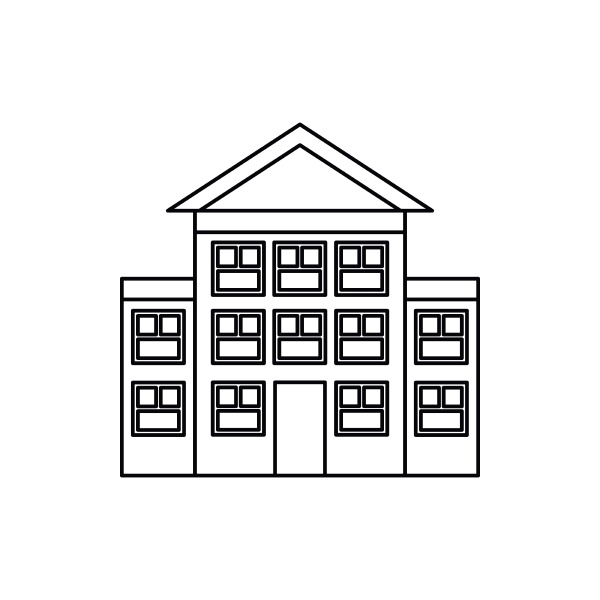 bank building icon outline style