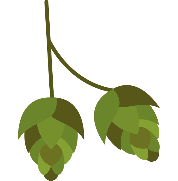 hop cone icon flat style