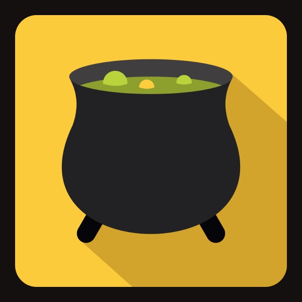 witch cauldron with green potion icon