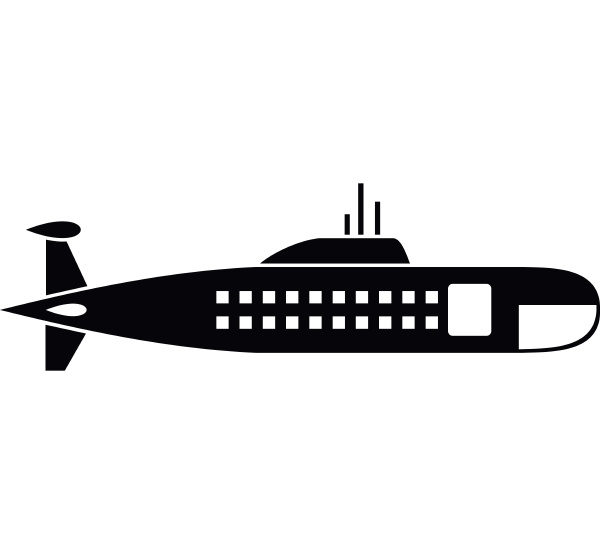 military submarine icon simple style