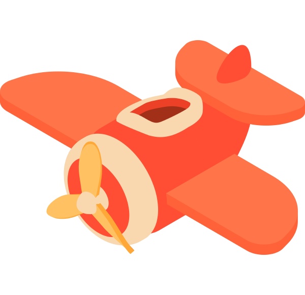 toy airplane icon cartoon style