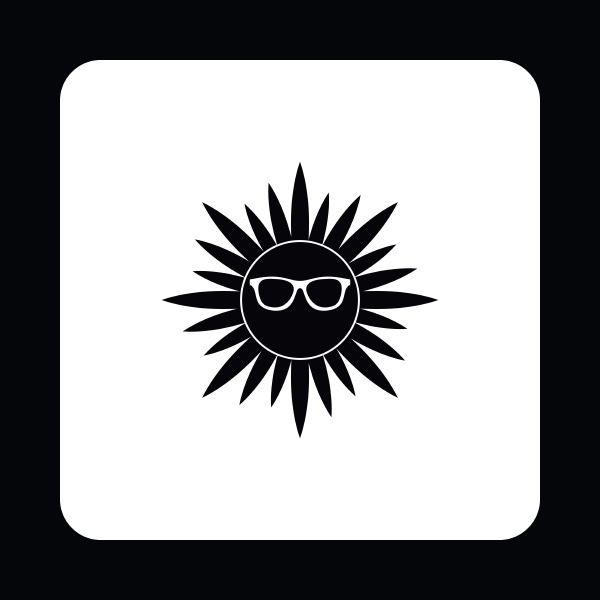 sun face with sunglasses icon