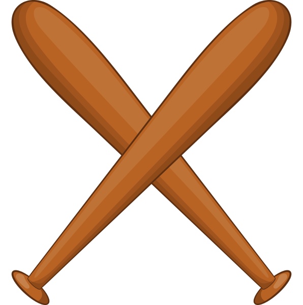 baseball crossed bats icon cartoon