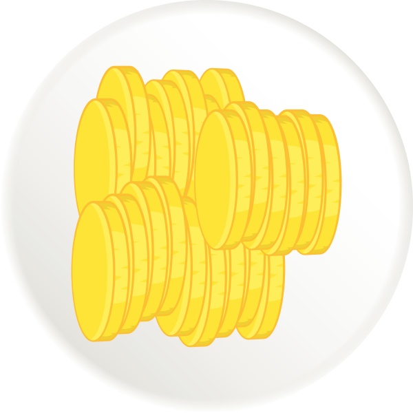gold coins icon cartoon style