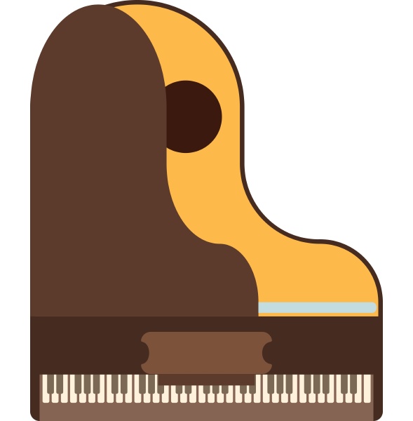 grand piano icon flat style