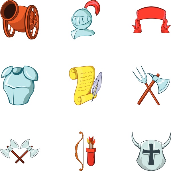 military middle ages icons set