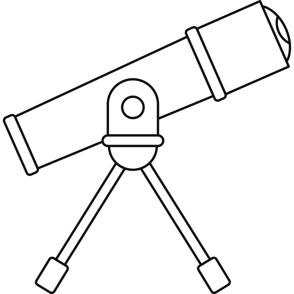 telescope icon outline style