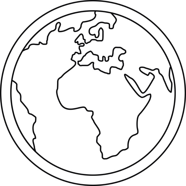 planet earth icon outline style
