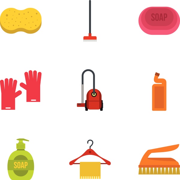sanitary day icons set flat