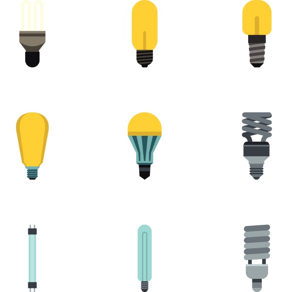 lamp for home icons set