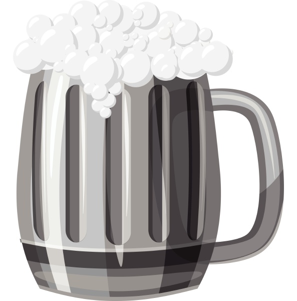 beer mug icon gray monochrome