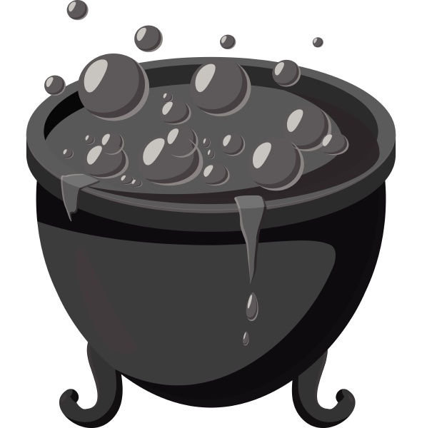 witch cauldron icon gray monochrome