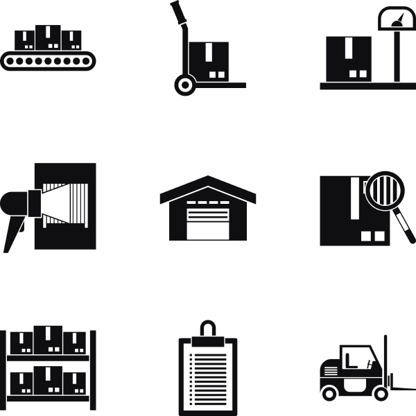 shipping icons set simple style