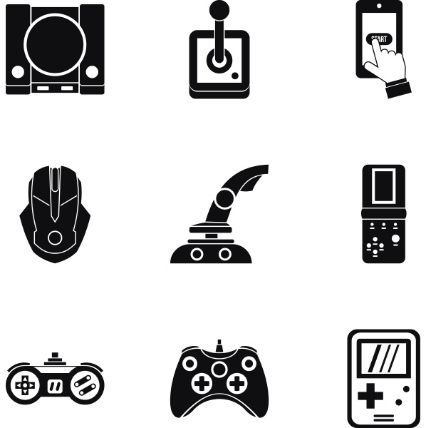 game icons set simple style