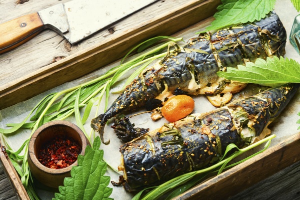baked mackerel with herbs