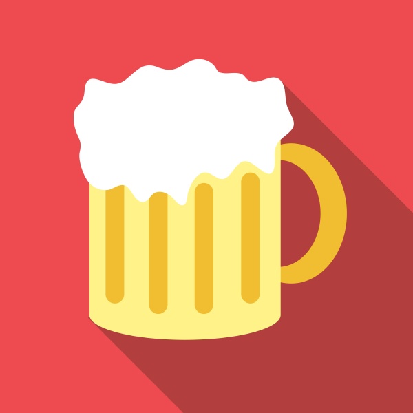 mug with beer icon flat
