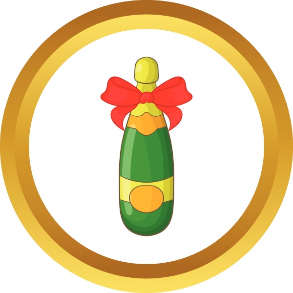 bottle of champagne vector icon