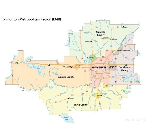 Administrative Vector Map Of The Edmonton Metropolitan Royalty Free   ~administrative Vector Map Of The Edmonton 30145816 Detail 