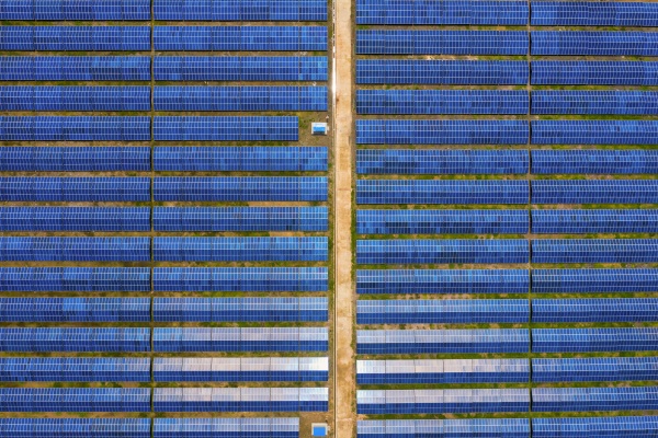aerial view of the largest solar