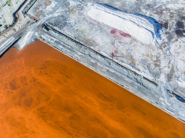 aerial view of velddrift salt pan