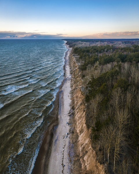 aerial view of rinsed land coastal