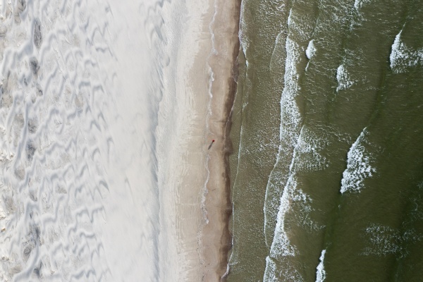 aerial view of wild baltic sea