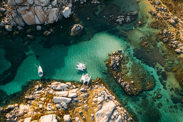 aerial view of group of sail